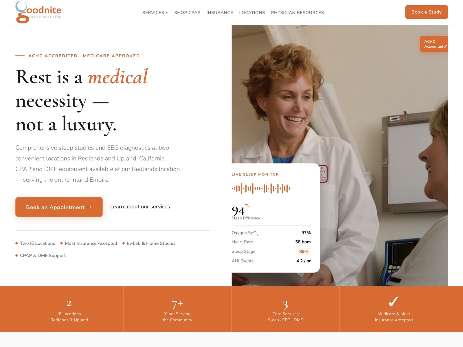 Goodnite Sleep Solution — sleep diagnostics website