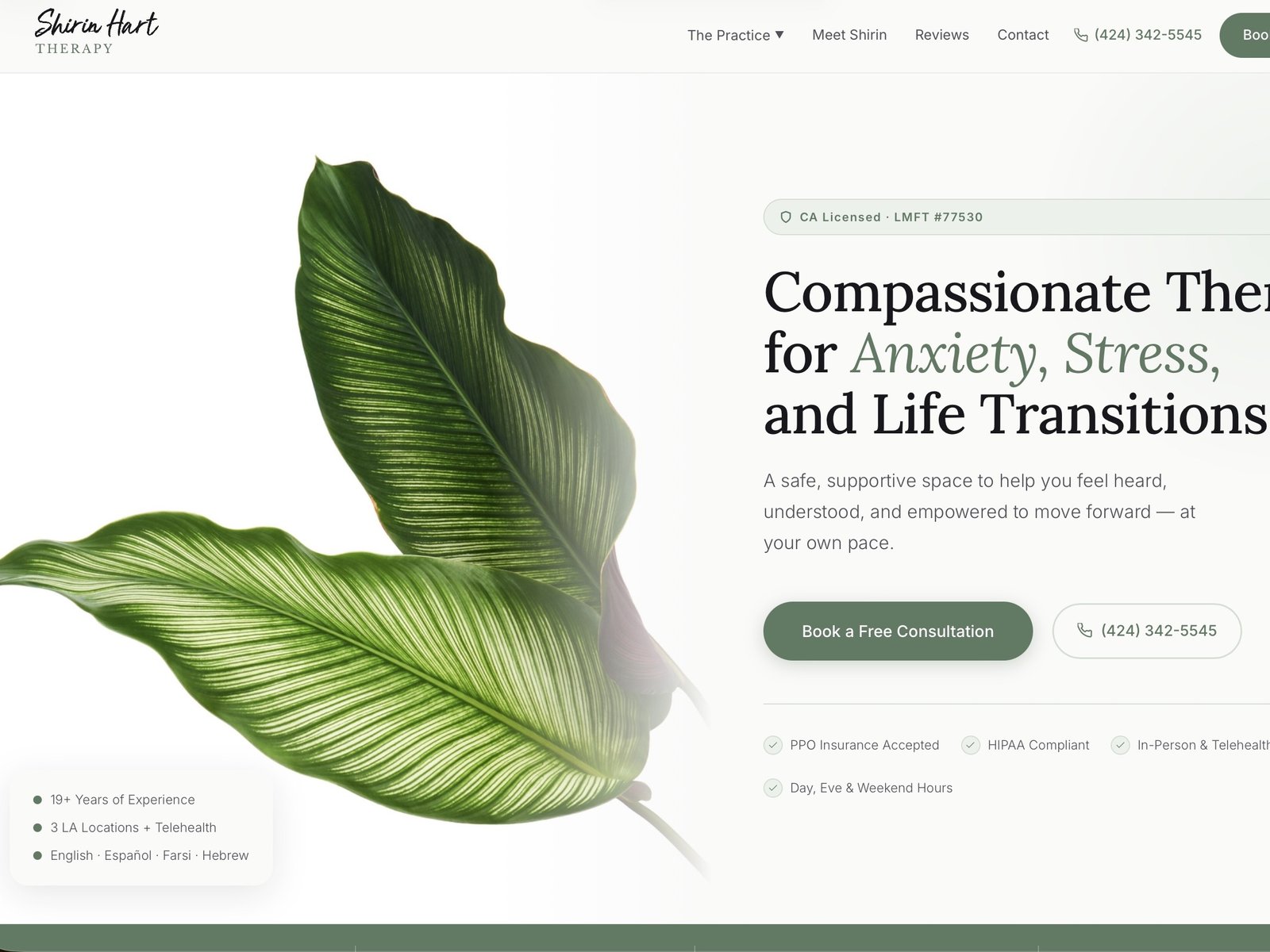 Shirin Hart Therapy — therapy practice website